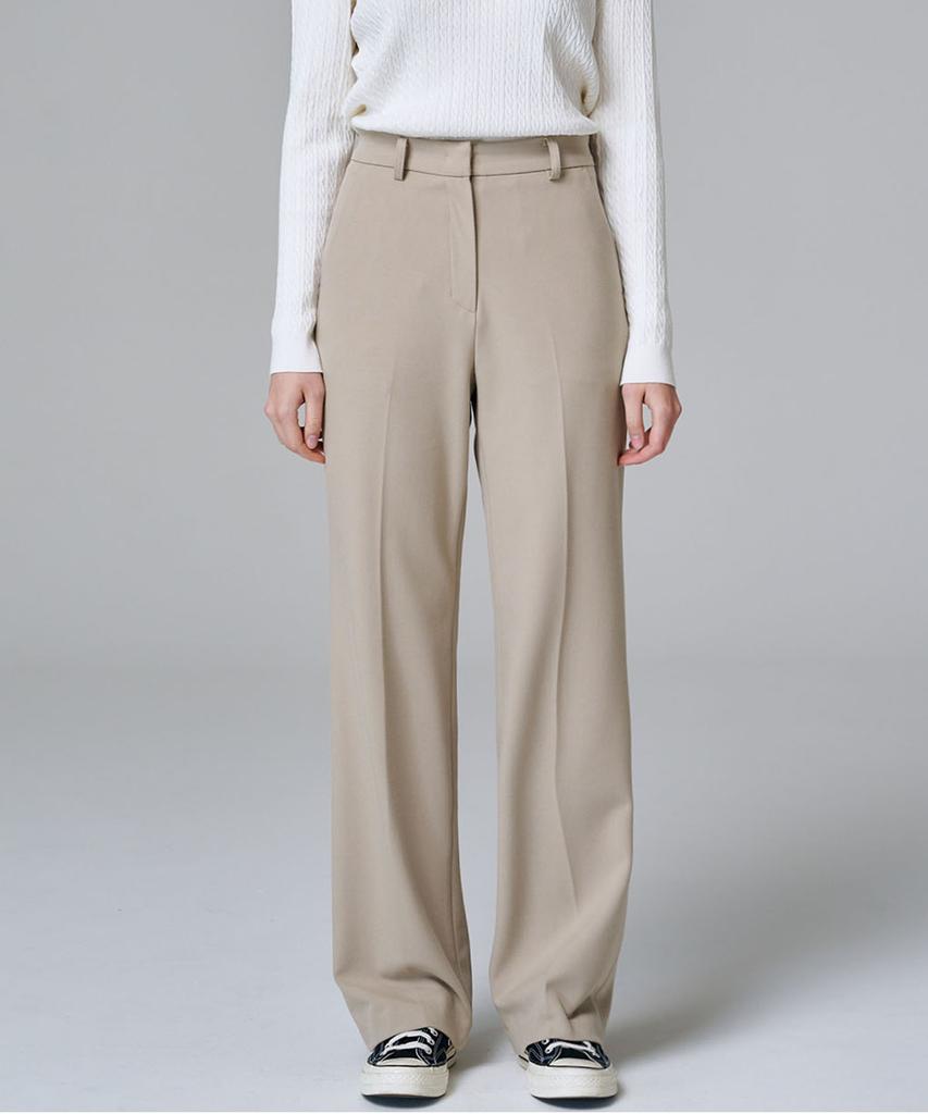 MALOUPE 2115 Stretch Semi-Wide Pants (Beige)