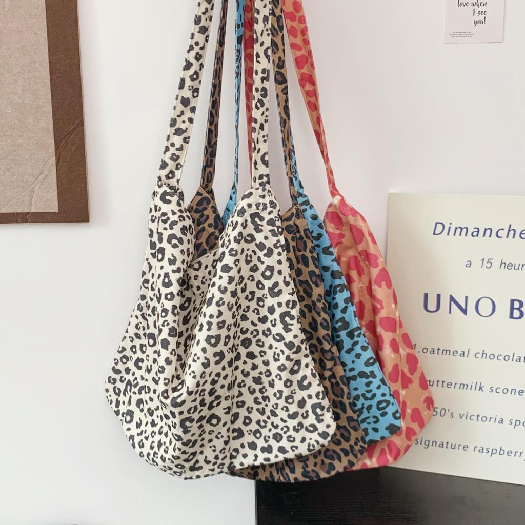Dámska crossbody taška Tote s leopardím vzorom a veľkou kapacitou - Trendový kórejský štýl 2025