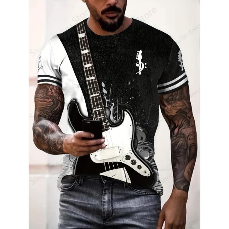 Instruments Guitar 3d Print T-shirt Men Women Fashion Short Sleeve T-shirt Kids Hip Hop Tops