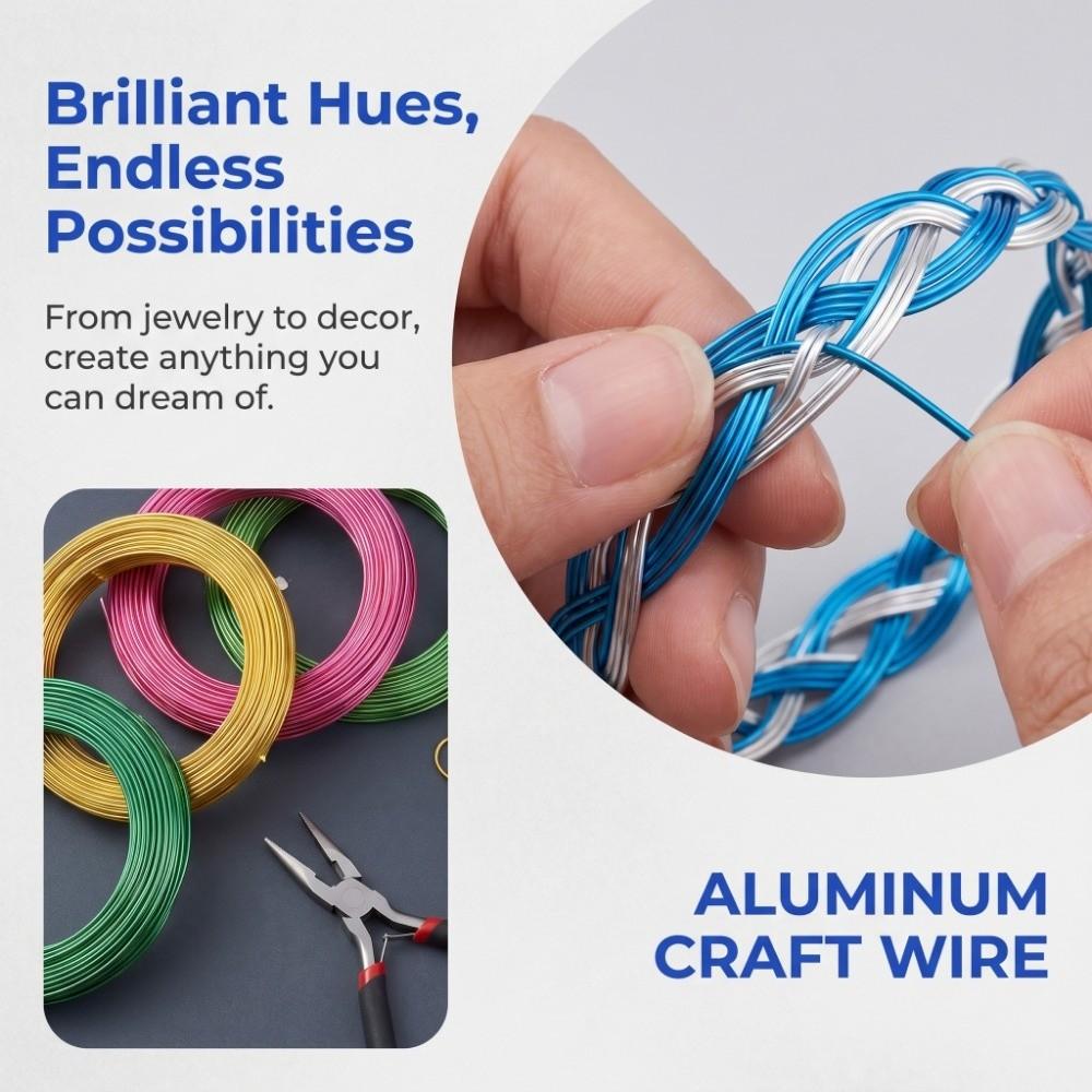 10 Stück DIY Aluminium Basteldraht Nicht-elastischer Schmuck-Perlendraht Aluminium Basteldraht Handgefertigte Bastelarbeiten