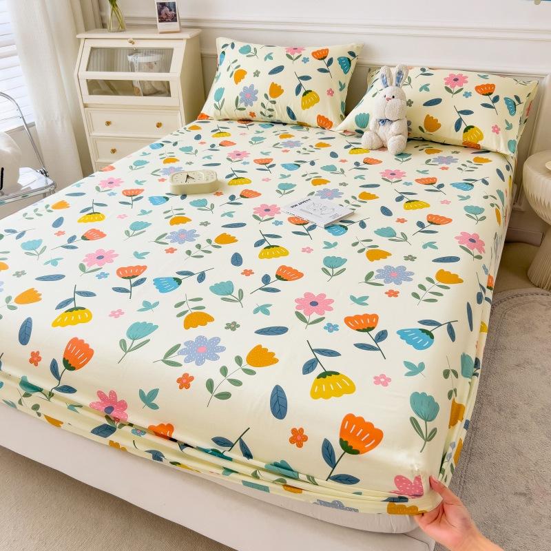 

Комплект постельного белья из чистого хлопка с мультяшным дизайном, размер твин/полный, всесезонный, 100% хлопок, протектор для матраса, свежий стиль, покрывало, комплект из 3 предметов 1.8m