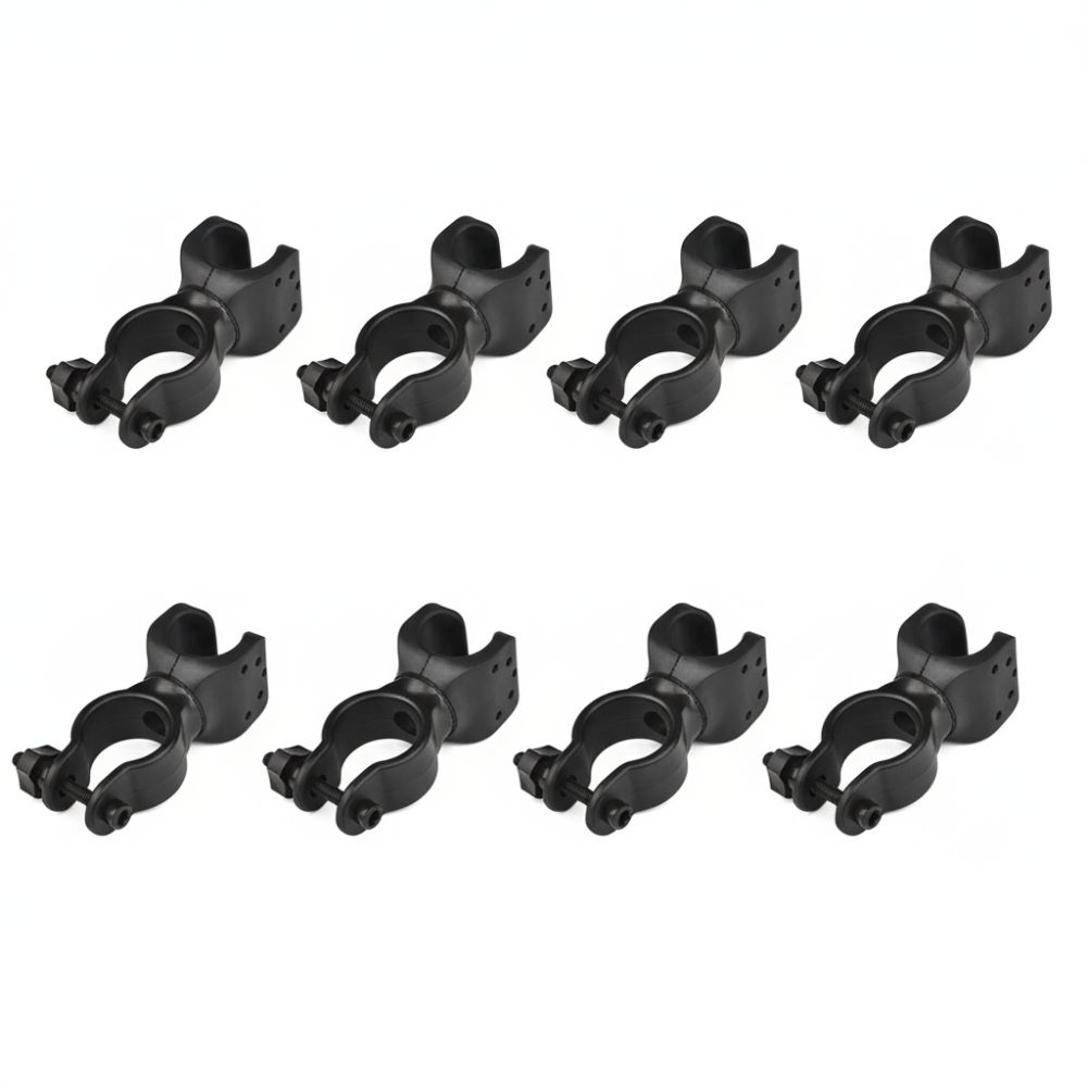 8PCS 360 Degree Rotation Bike Flashlight Mount Plastic Bicycle Flashlight Clip  Electric Wheelchair