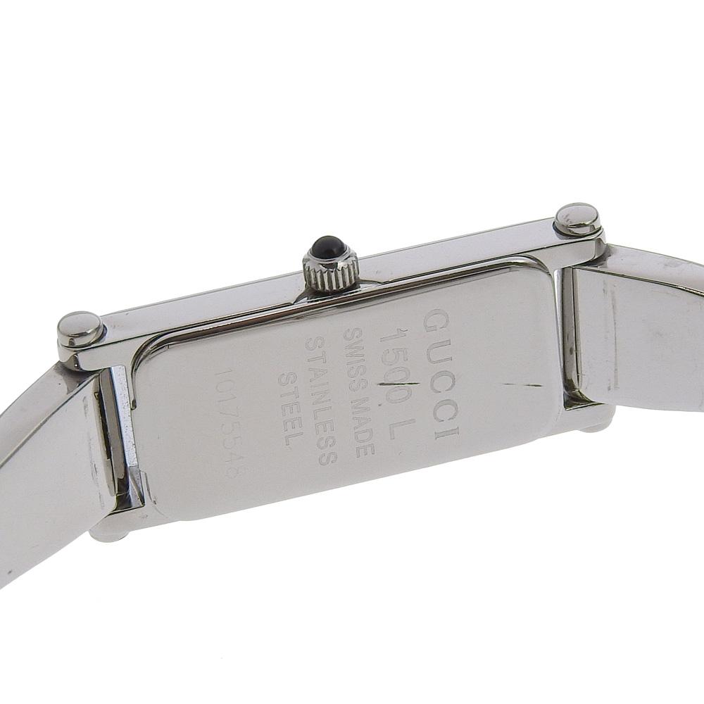 Gucci Watches 1500L grayDial Stainless Steel Quartz Analog Display Women Used