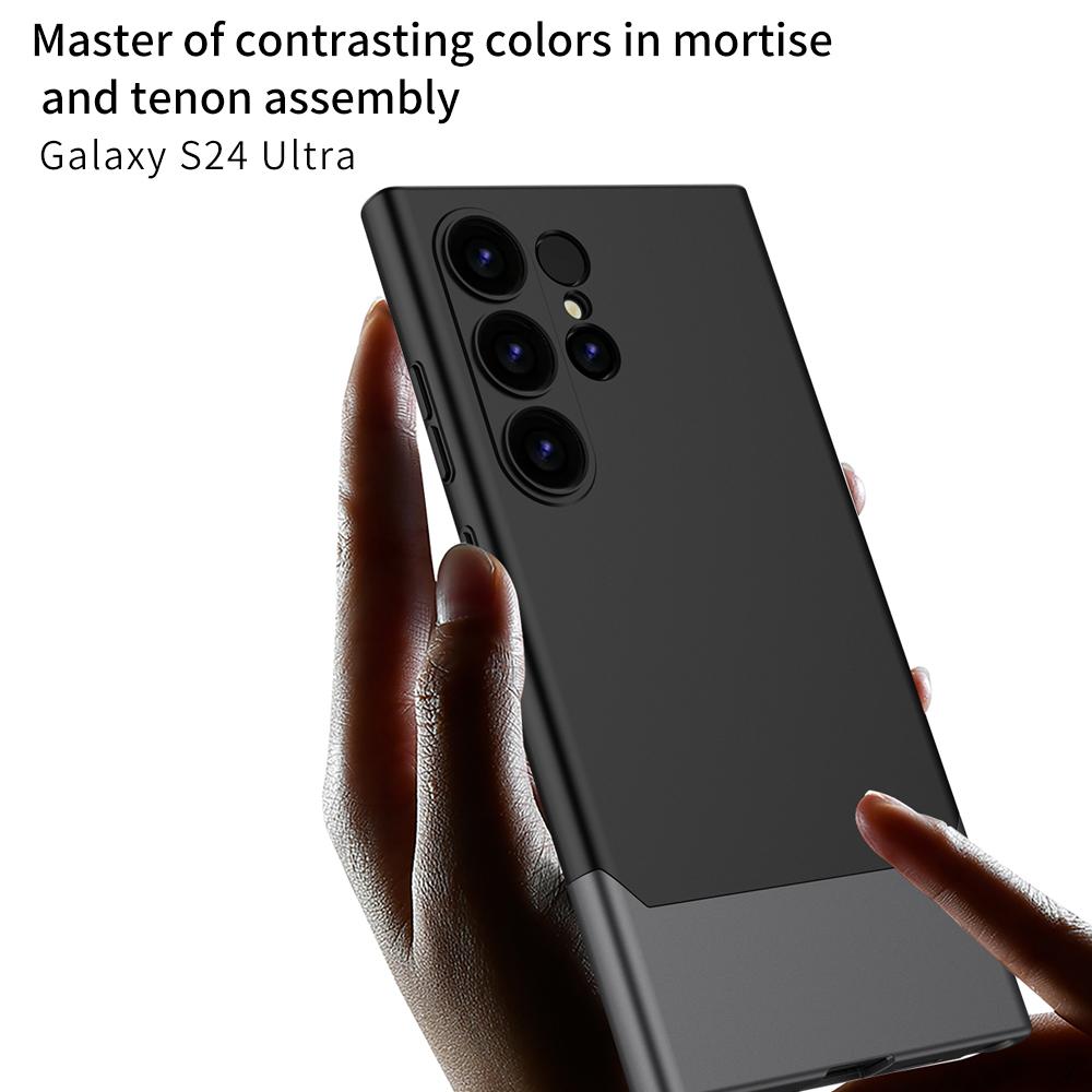 Pentru husa Samsung Galaxy S24 Ultra Plus, ultra subțire, prietenoasă cu pielea, mată, culoare contrastantă, lentilă, protecție la șocuri.