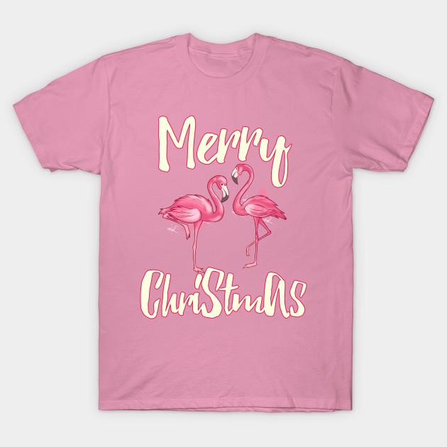 T-Shirt Damen Süß Frohe Weihnachten Flamingo Feiertags-T-Shirt Harajuku Druck Kawaii T-Shirt Sommer Kurzarm Damen T-Shirt Top Tee