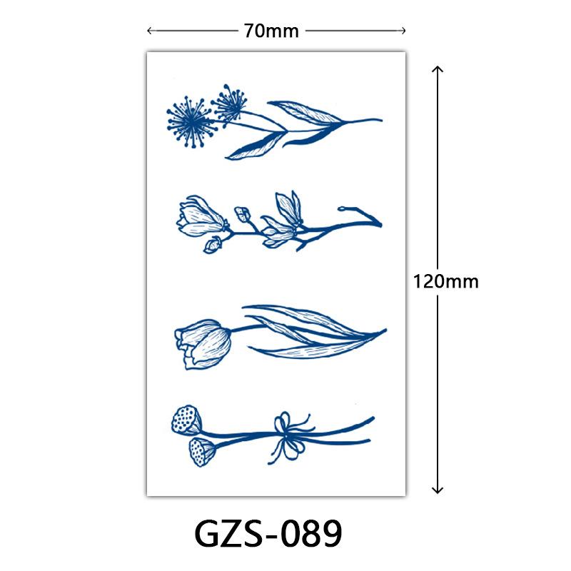Flower Herbal Semi-Permanent Tattoo Sticker, Small Picture Juice Tattoo Sticker, Sweat-Proof Tattoo