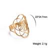 Flower of Life Ring Vintage Adjustable Stainless Steel Sacred Geometry Rings for Women Amulet Jewelry Gift