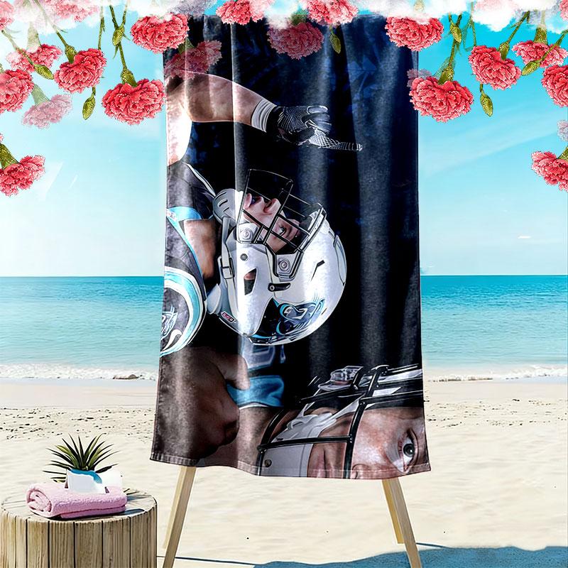 Christian McCaffrey Print Beach Towel, Large Soft Quick Dry Towel for Beach Camping Swimming