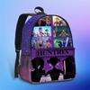 Movie Peripheral Print Backpack, School Bag Student Campus With Plush Ball Backpack