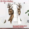 2D FLAT PRINTING 2pcs Curtains (Without Rod) Deer Bow Fashionable Modern Curtains Durable 100% Polyester Fabric Curtains Holiday
