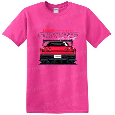 Skyline Car Design Graphic T Shirt for Car Lovers Cool Tee Retro Style