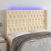 VidaXL LED Headboard Bedroom Furniture Double Bed Accessory Head of Bed Frame Interior Cream 3124387