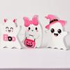 Halloween Cute Ghost Pink Tabletop Ornament Layered Tray Decoration Holiday Party Wooden Crafts