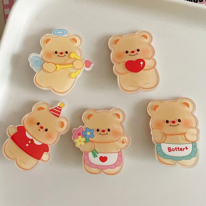 Mädchen Haarspange mit Butterbär Frauen Kind Haarspangen Bären Kopfschmuck Haarspangen Herzform Süß 2000er Mädchen Haarnadel