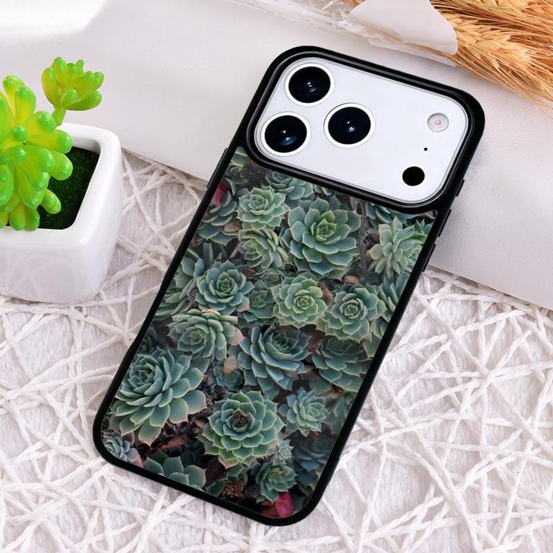Cactus Plants Succulents Soft Phone Case for iPhone 17 Air 16 15 11 12 14 13 Pro Max Shockproof Cover