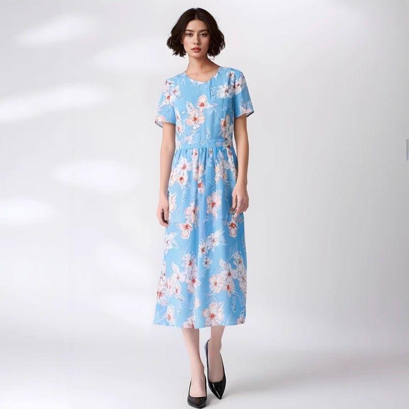 

HANAJIRUSHI Платье Искусственный хлопок Молодой Модифицированный ципао Blue 4XL