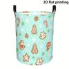 1pc Large Round Laundry Basket with Handle - Christmas Cookie Snowflake Pattern Storage Hamper, Sturdy Suitable for Bedroom, Dorm,, Room Decor - for C