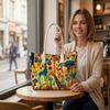 Cute Zoo Animal Print Tote Bag for Daily Shopping Casual Portable Women's Fashion Carryall