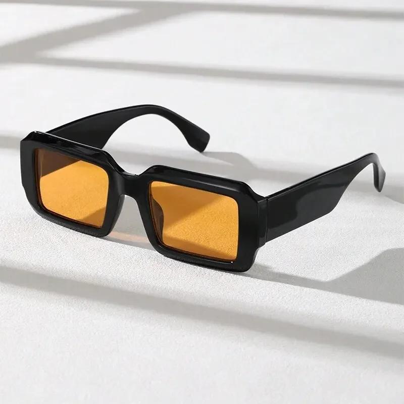 

1PC Plastic Frame Rectangular Fashion Decorative Glasses Street Photography Daily Travel black