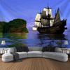 Navigation Landschaft Wandteppich Retro Piratenschiff Kunst Wandbehang Fantasy Bohmische Ästhetik Dekoration Raum Kunst Wanddekoration
