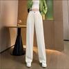 Petite Summer 2026 Ice Silk Wide-Leg Pants: Thin, Relaxed Fit Casual Long Trousers