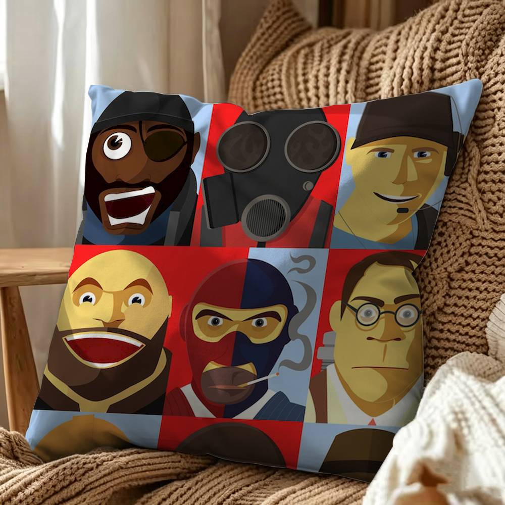 Team Fortress 2 Double-Sided Printed Cushion Cover Bedroom Bedside Sofa Pillow Case