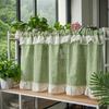 Double Layer High-End Embroidered Kitchen Cabinet Blackout Café Curtain