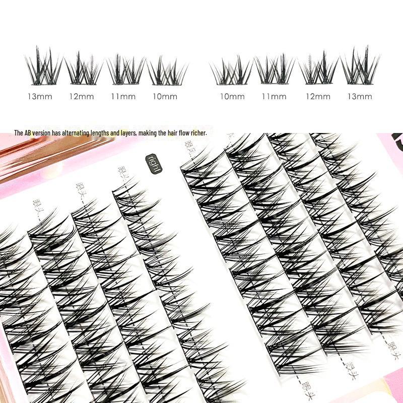 Coolles Wheat Ear False Eyelashes: Thin Black Stem, Thick Barbie Tip, Segmented for Novices