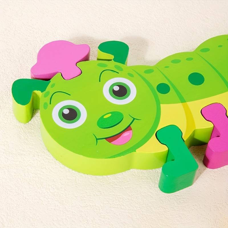 Colorful Caterpillar Puzzle Develops Observation, Cognitive Skills Hand Eye Coordination ,Educational Wooden Toy with Color Matching, Sorting Pieces