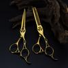 Gold 6.0 Nimpson Gold Hollow Hair Scissors, Haircut Tooth Scissors, Thin