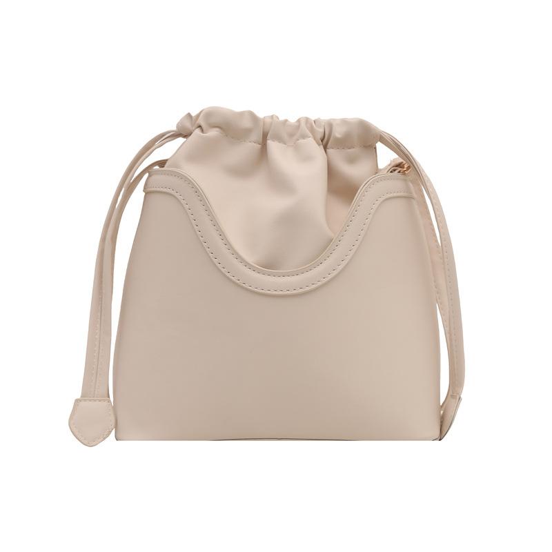 

Текстурированная ретро-сумка-ведро с завязками для женщин, новая модная сумка через плечо, большая вместимость, высококачественная сумка через плечо