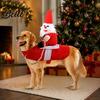Breathable Pet Clothing Santa Rider Dog Costume, Christmas Outfit, Adjustable Closure, Funny Festival Costume Apparel for Small To Medium Dogs,