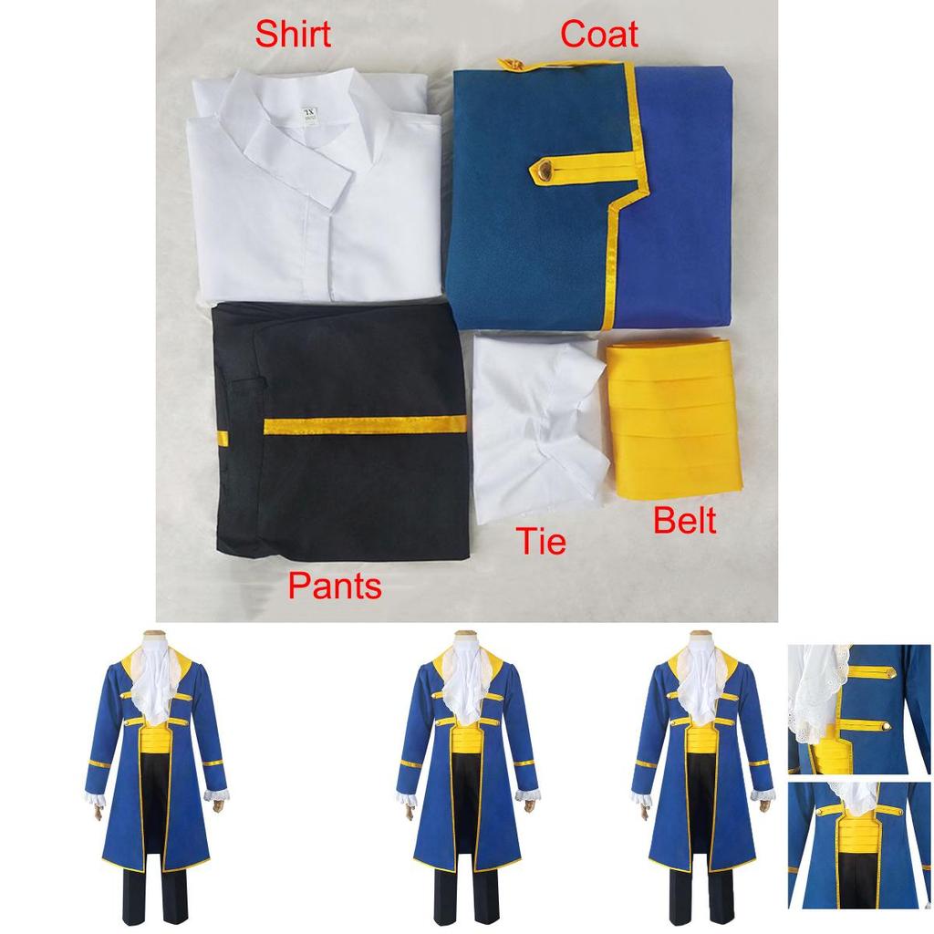 Adult Beauty And The Beast Prince Adam Cosplay Costume Men Halloween Party Suit Exquisite Workmanship