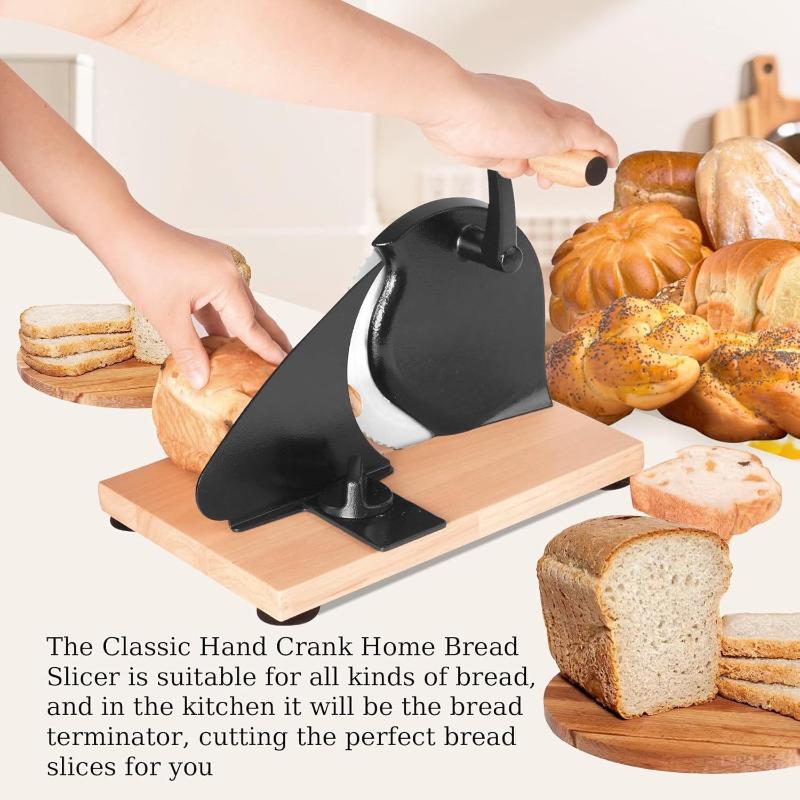 

Manual Bread Slicer For Homemade Sourdough And Crusty Bread Hand Crank Ergonomic Bread Slicing Cutter Adjustable Thickness