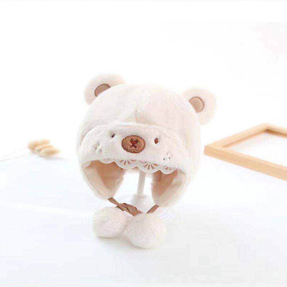 Baby Hat Infant Ears Protection Plush Bear Ear Boy Girl Cap Plush Beanie Hat Kids Earflap Baby Hat