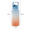Zorte Water Bottle, Large Capacity 2L with Time Marker, Ultra Lightweight, Cold and Heat Resistant, Portable, Leak-Proof, BPA-Free, Unisex, Adults and