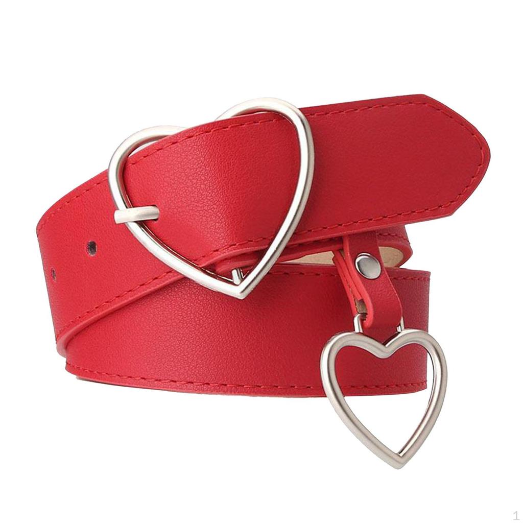 Heart Shape Women Belts Leather Waist Band Jeans Pants Dress