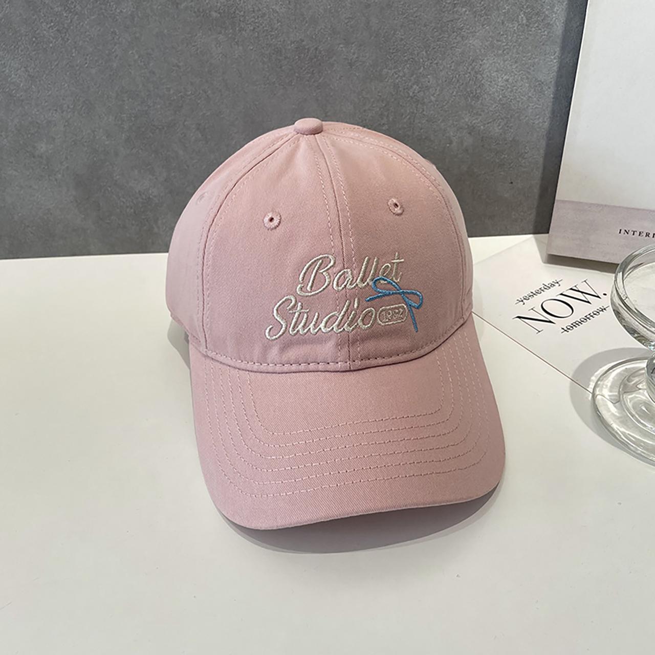 

Letter Embroidery Baseball Hat For Women Solid Color Wide Brim Sunshade Adjustable Peaked Cap Korean Girl Casual Duckbill Hat Adjustable