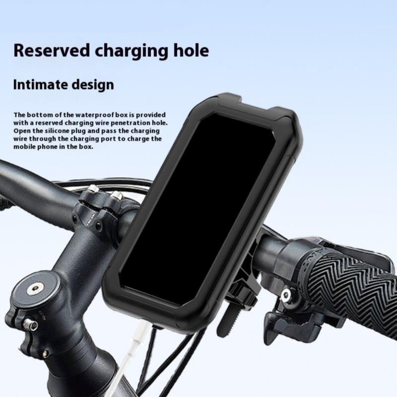Phone Mount Waterproof, Motorcycle Phone Mount Handlebar Mount Base & Touching Screen, 360 Rotation Phone Holder