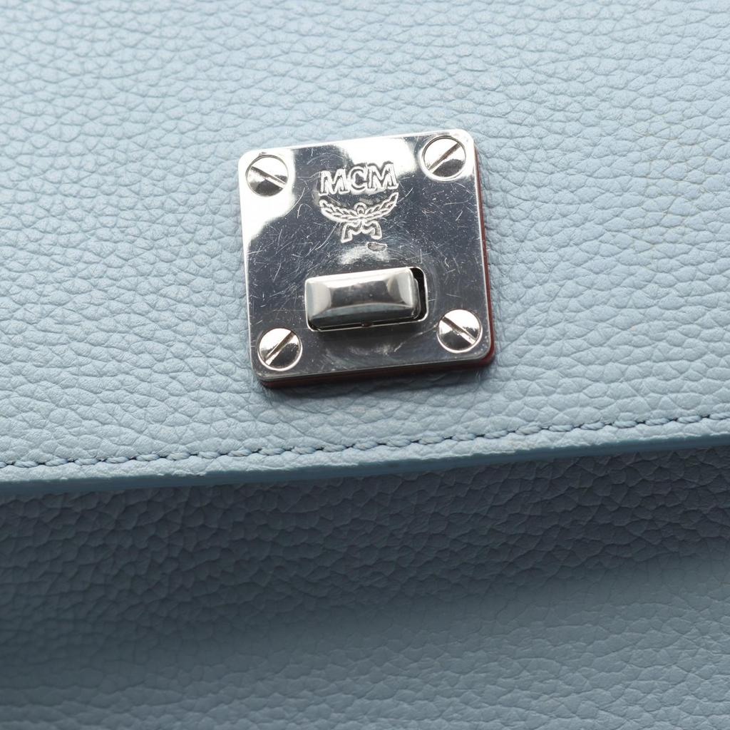 Used MCM Handbag leather Blue Used Women