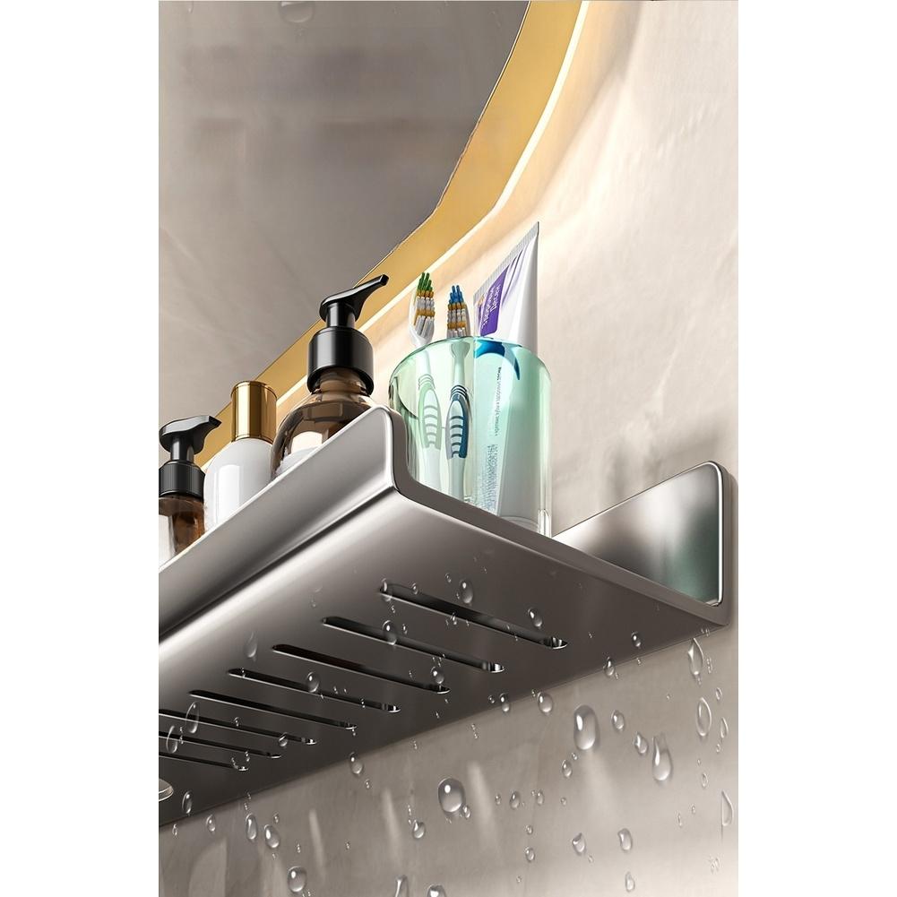 For Sink Area Wall Shelf for Bathroom No Drill Mounting Strong Carbon Steel Frame for Toiletries and Daily Use Items