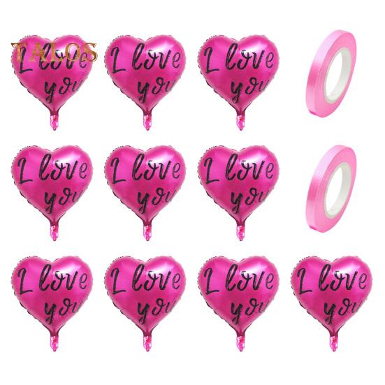 

10 шт. воздушных шаров в форме сердца, 18 дюймов, алюминиевая фольга, воздушные шары в форме сердца, декор на День святого Валентина, воздушные шары для украшения свадьбы, помолвки, вечеринки A
