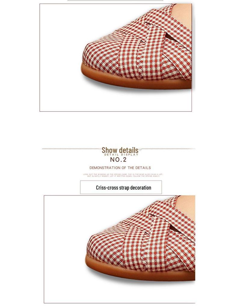 Women's Non-Slip Plaid Soft Sole Loafers – Ideal for Middle-Aged and Elderly