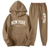 New York Graphic Print Tracksuit Set Mens Womens Loose Fit Hoodie Sweatpants Sportswear Casual Activewear