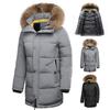 Men Winter Casual Long Thick Fur Collar Hooded Parkas Jacket Coat Men Autumn Fashion Warm Windproof Pocket Hat Parka Men