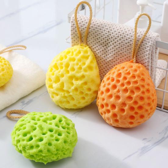 Bath Ball Fluffy Breathable Bath Sponge with Circular Acupoint Massage Design 360 Degree Pore Soothing Soft Exfoliating Towel