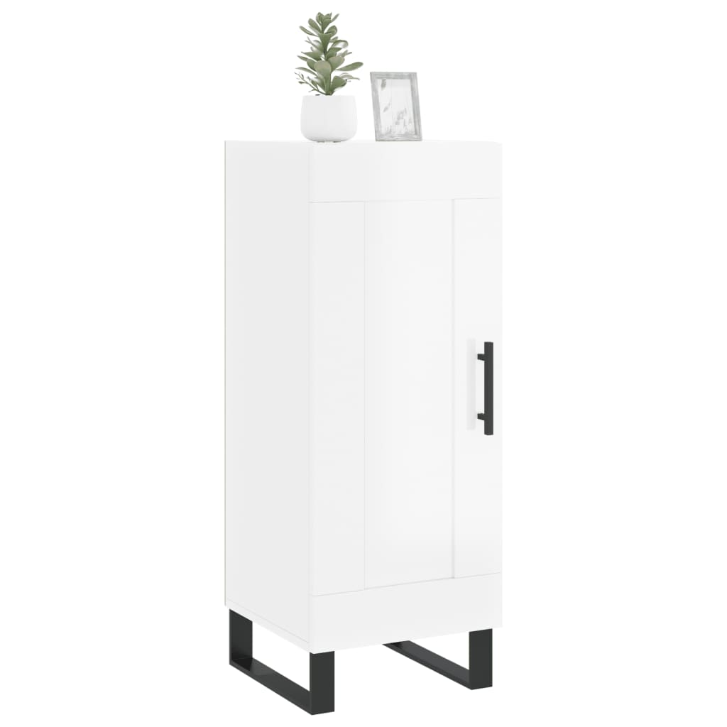 Sideboard High Gloss White 34.5 x 34 x 90 cm Engineered Wood