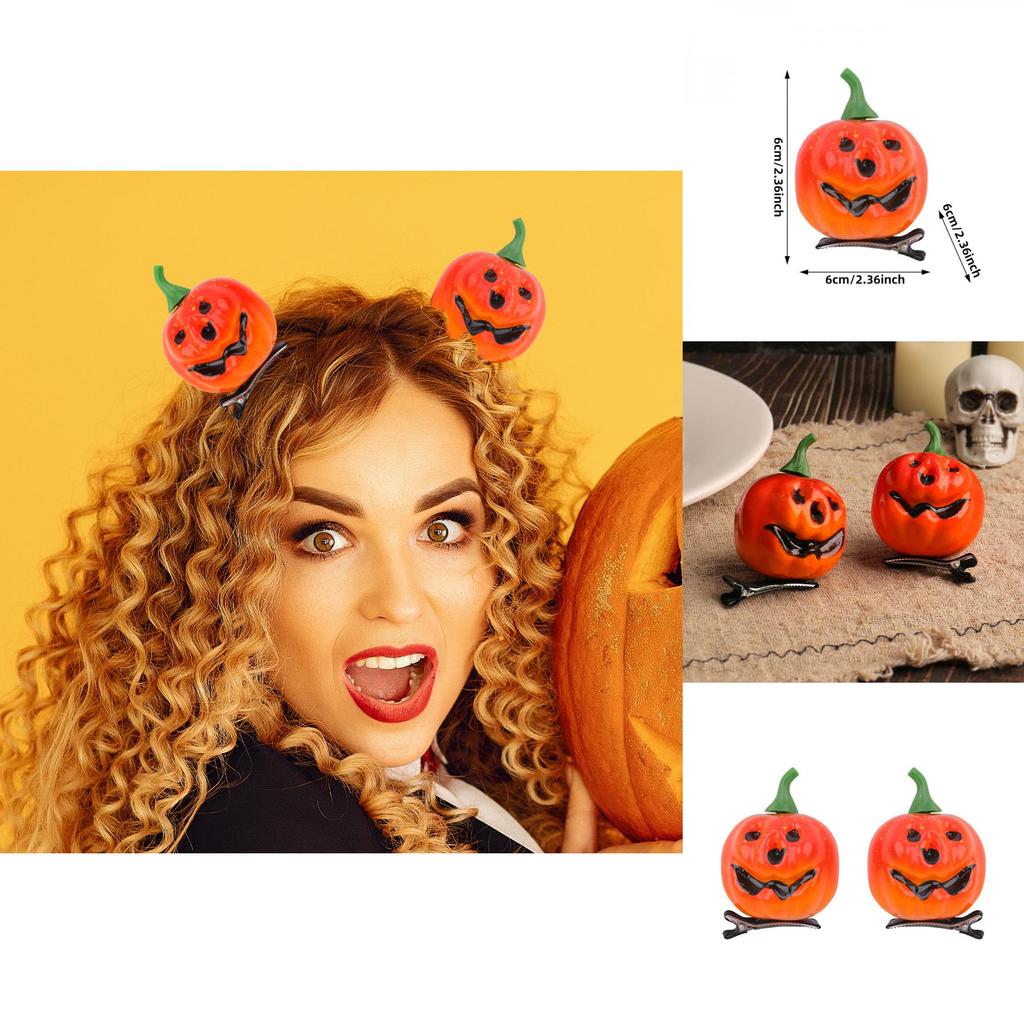 Halloween Decorative Pumpkin Hair Clip For Costume Party And Creative Headwear