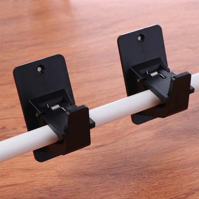 2Pcs Wall-mounted Curtain Rod Holders Adjustable Heavy-duty Curtain Hanging Hooks Durable Practical Curtain Rod Support Shower