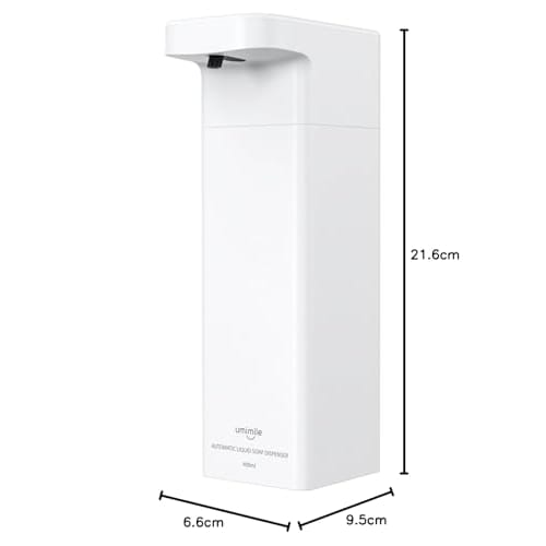 Umimile Automatic Soap Dispenser, Magnetic Shampoo Dispenser, Dishwashing Detergent Dispenser, Rechargeable, 400ml Capacity, IPX7 Waterproof, White
